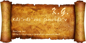Körözsi Gusztáv névjegykártya